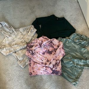 Lot of Athleta Girl size medium hoodies and sweater